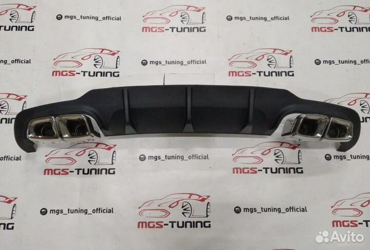 Диффузор с насадками Mercedes C-class w204 C63 AMG