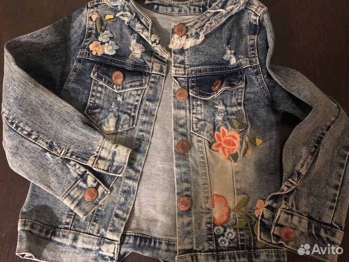 Джинсовая куртка для девочки 104-110