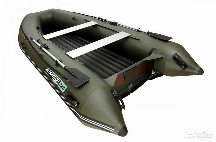 Лодка пвх gladiator E380PRO зеленая