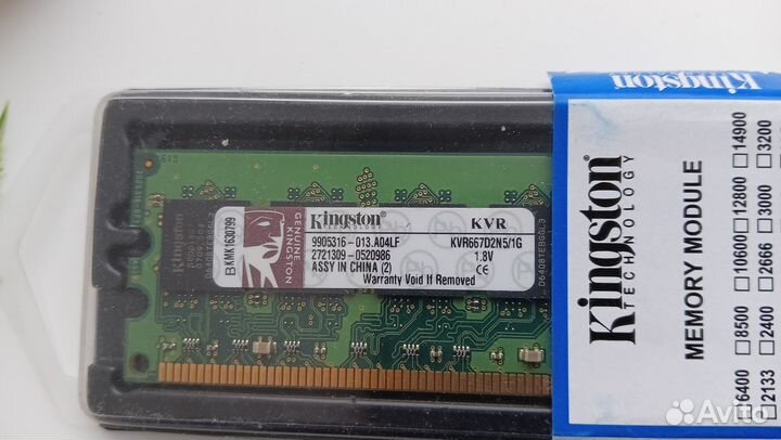 Оперативная память kingston kvr66702n5/1g