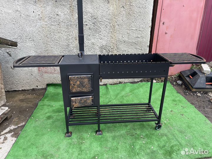Мангал № 0244/546 с печкой под казан и полка/откид