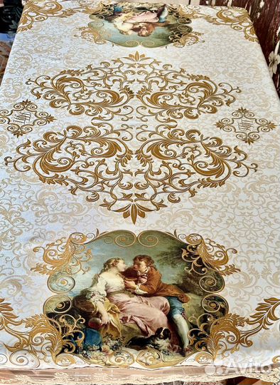 Скатерть кружево габардин барокко стиль 150х180см