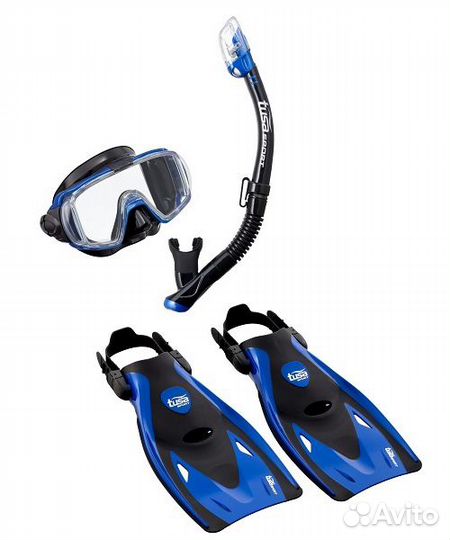 Комплект маска трубка и ласты Black Series Up-3521