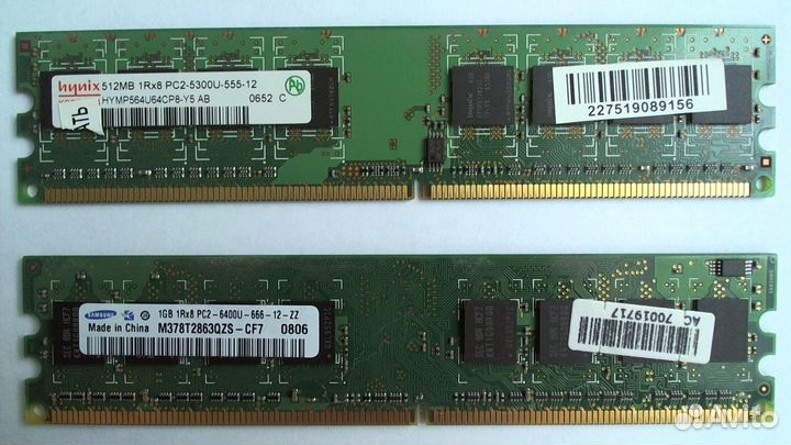 Память DDR2 Hynix 512Mb и samsung 1Gb