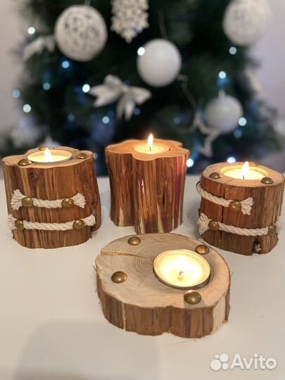 Подсвечник из можжевельника для чайной свечи IKEA