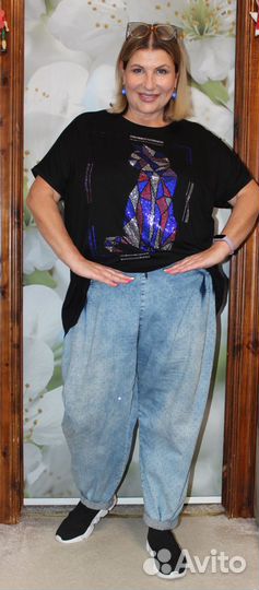 Потрясающая,стильн.туника-футболка Кот р.54-62