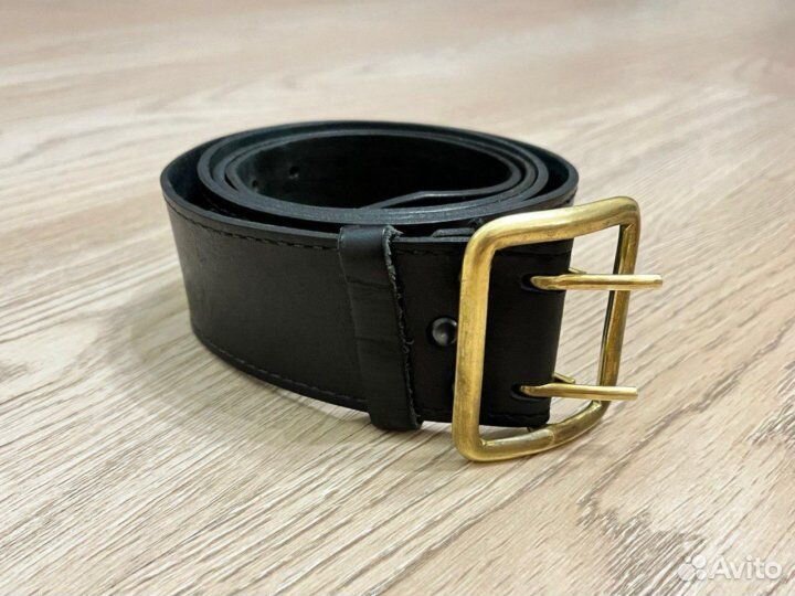 Ремень мужской кожаный черный