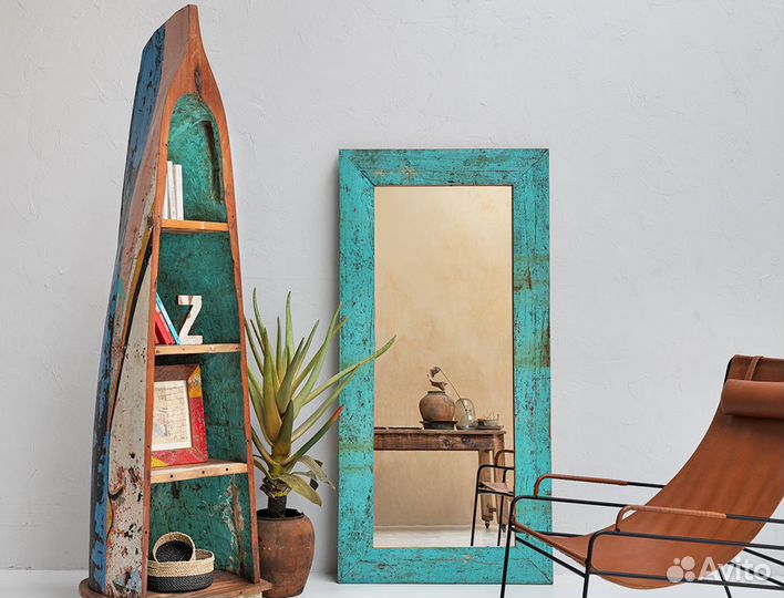 Зеркало прямоугольное массив тик 180х120 Бали Индо