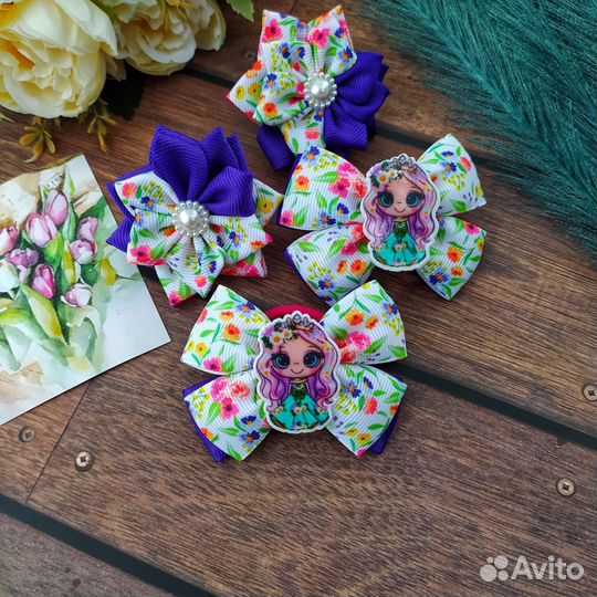 Бантики для волос ручной работы