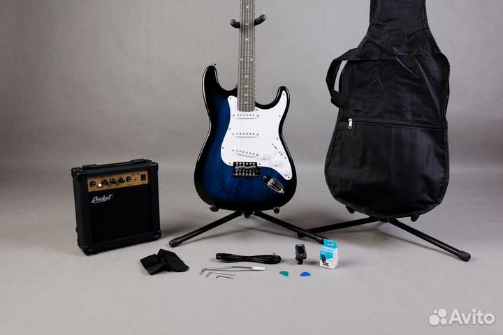 Набор 8 в 1 Электрогитара + Усилитель + Аксессуары