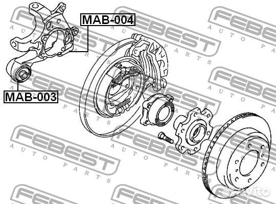 Сайлентблок mitsubishi pajero 06- Febest MAB-004