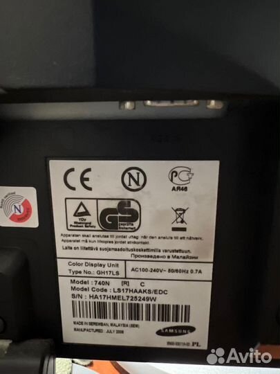 Монитор Samsung syncmaster 740n