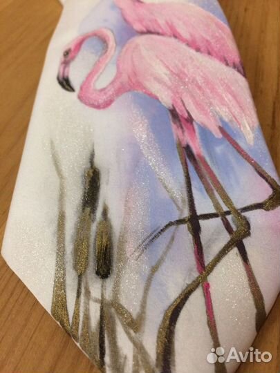 Галстук новый «Фламинго» : Подарок девушке модный