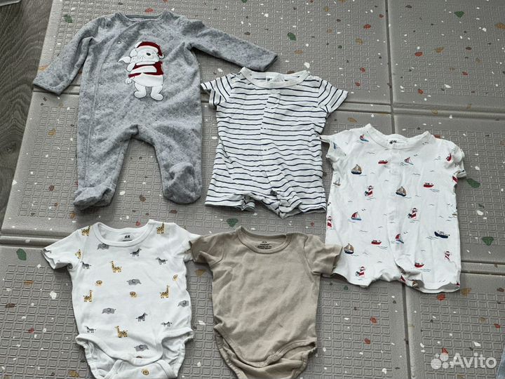 Кобминезоны, песочники, боди h&m 62р