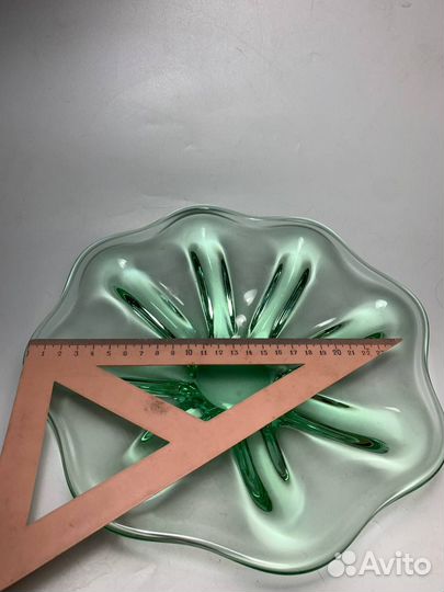 Ваза для фруктов цветное стекло СССР