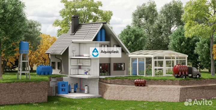 Бочка пластиковая 10000 л для жидкостей (вертикаль