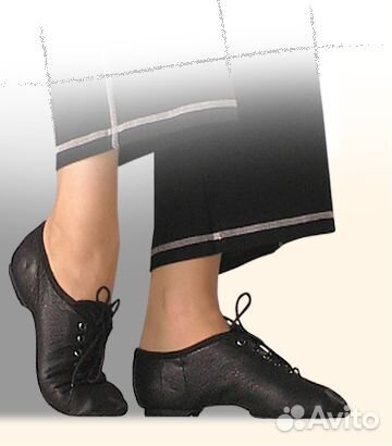 Мягкая обувь на каблуке (Jazz-dance) кирза черные