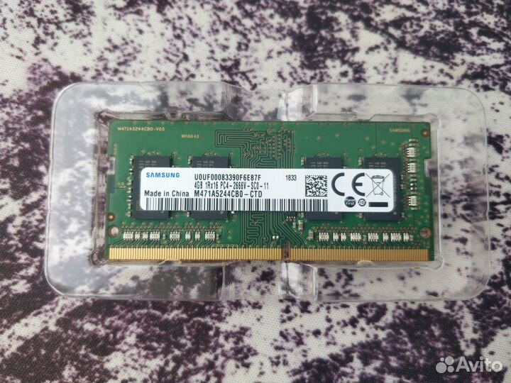 Озу Samsung M471A5244CB0-CTD DDR4 4гб 2666 SO-dimm