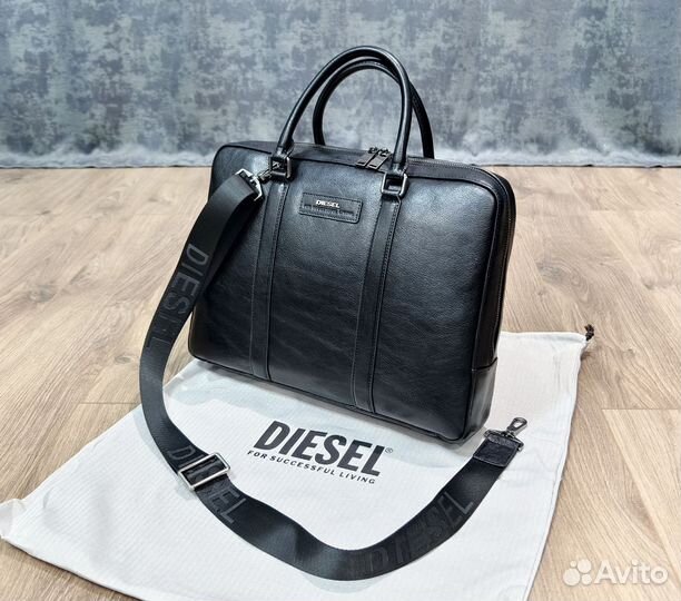 Мужская кожаная сумка Diesel business lux новая