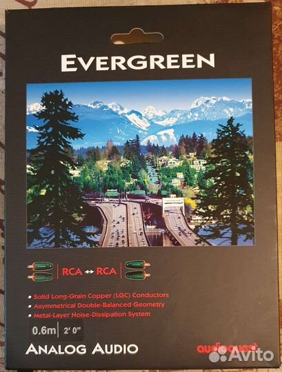 AudioQuest Evergreen 2RCA - 2RCA 0.6m кабель 60 см