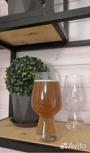 Пивные бокалы с прозрачной ножкой Набор 2 шт