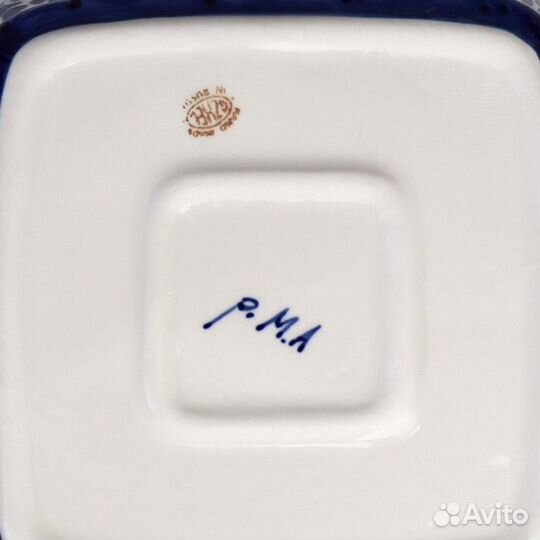 Блюдо 'Сухарница', гжель, микс