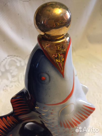 Штоф и стопки рыбки, б\у