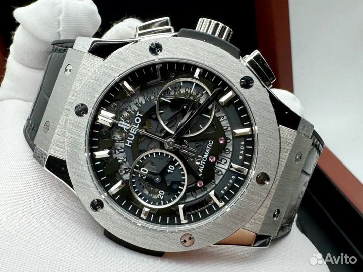 Часы мужские Hublot скелетон