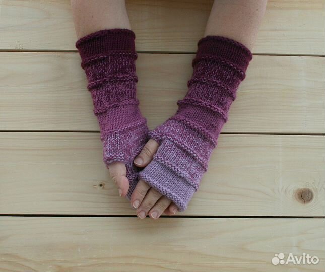 Перчатки женские вязаные с градиентом цвета, новые