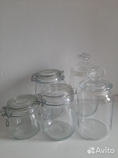 Стеклянные банки для хранения сыпучих