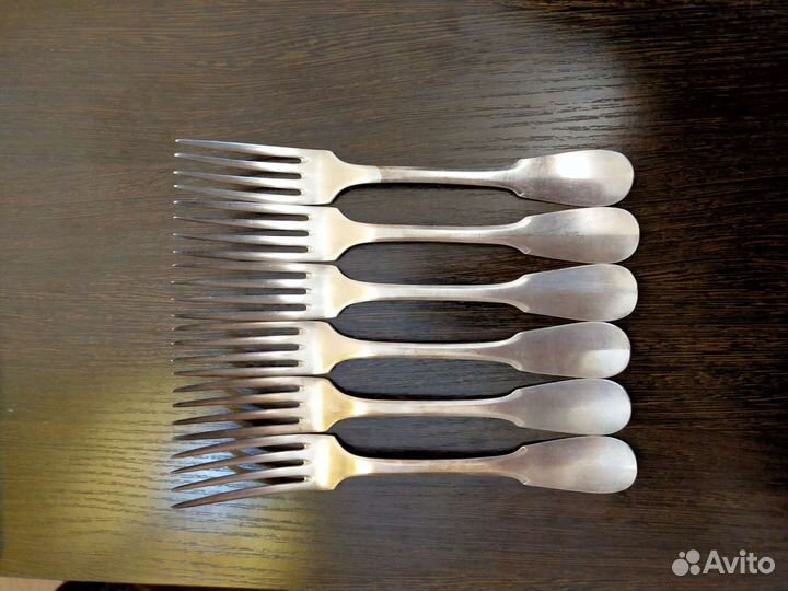 Вилки 19 век, металл с добавлением серебра