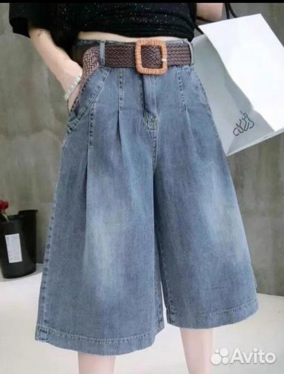 Джинсовые шорты бермуды