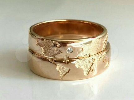 Парные обручальные кольца золотые