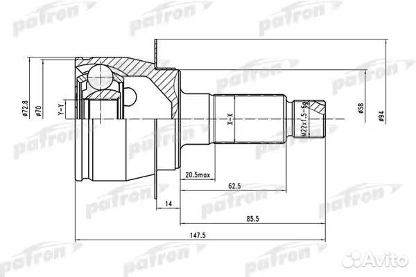Шрус наружный 28x58x29 suzuki SX4 RW415/RW416/R