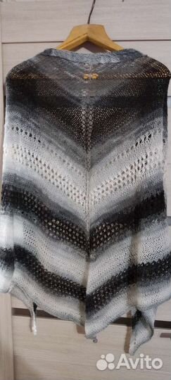 Пончо, шаль вязаная, ручная работа