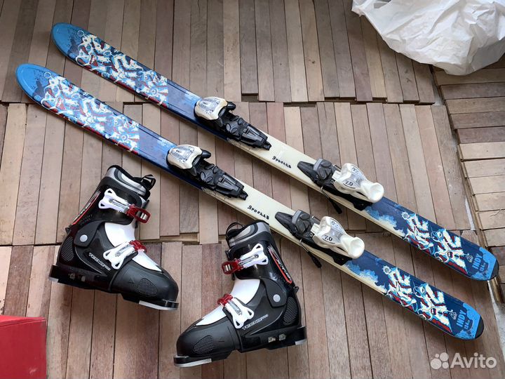 Детские горные лыжи 124 комплект