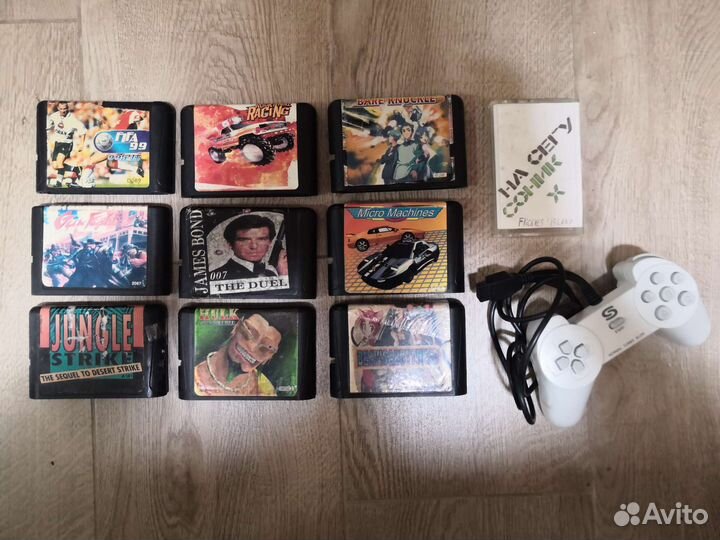 Картриджи sega mega drive 4 набор + джостик