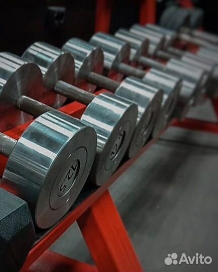 Гантельный ряд, гантели 275кг. В наличии и др.вес
