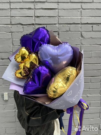 Букет из шаров Love - Любовь фиолетовый