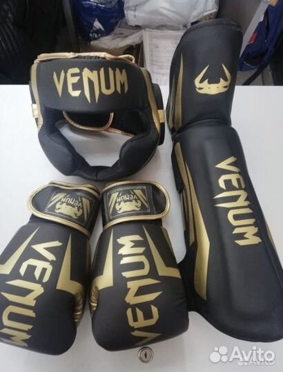 Комплект Venum Боксерские Перчатки Шлем Защита