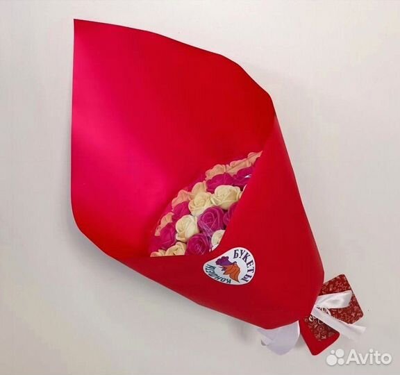 Розы из Белого Шоколада - 29 шт в Букете