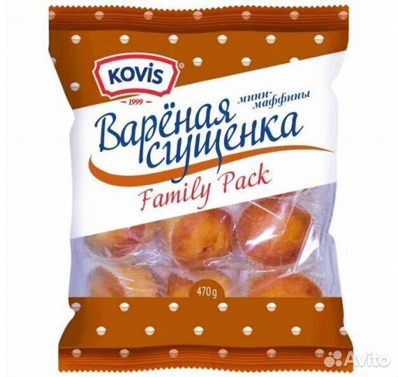 Мини-маффины Kovis Варёная сгущёнка 470г Kovis