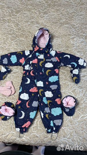 Зимний комбинезон для девочки 80 86 crockid