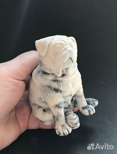Статуэтки мопсы фарфор, мрамоная крошка