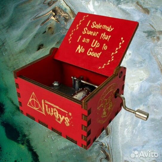 Деревянная шкатулка Гарри Поттер красная