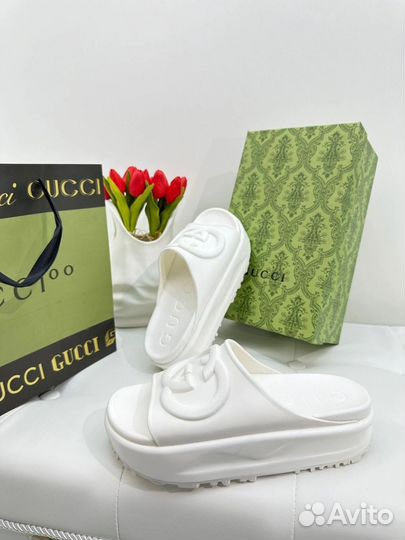 Шлепки женские Gucci люкс