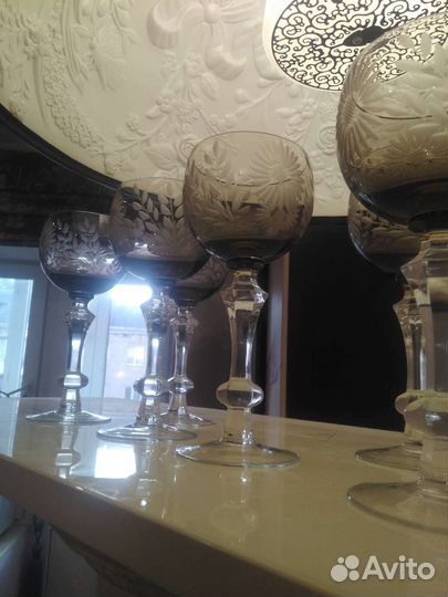 Фужеры цветной хрусталь