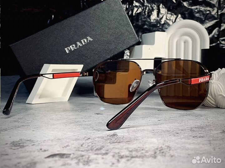 Очки Prada Aviator коричневые