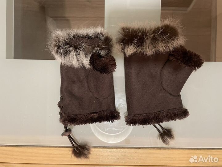 Митенки натуральный мех