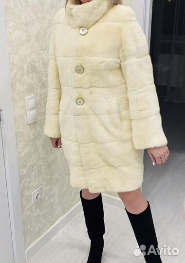 Итальянская плюшевая Норковая шуба 42-44